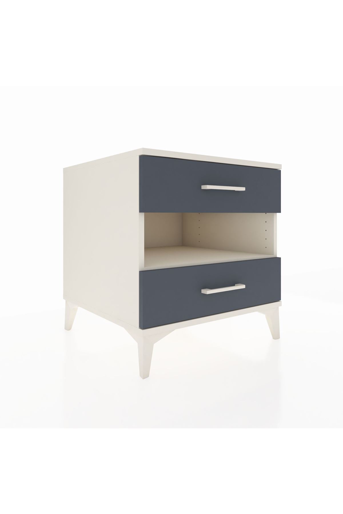 Kronos Komodin Tek Raflı 2 Çekmeceli 60x59x64 Aytaşı-Antrasit