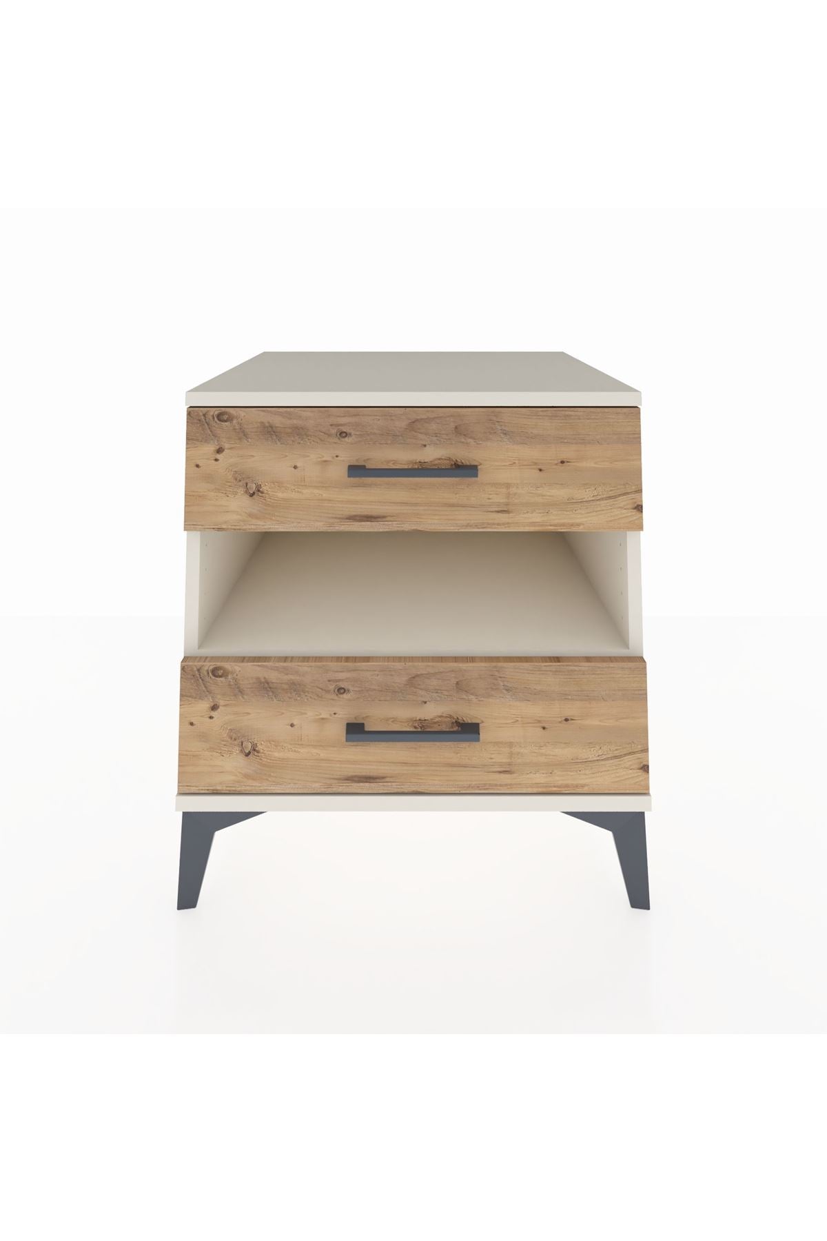 Kronos Komodin Tek Raflı 2 Çekmeceli 60x59x64 Aytaşı-Çam