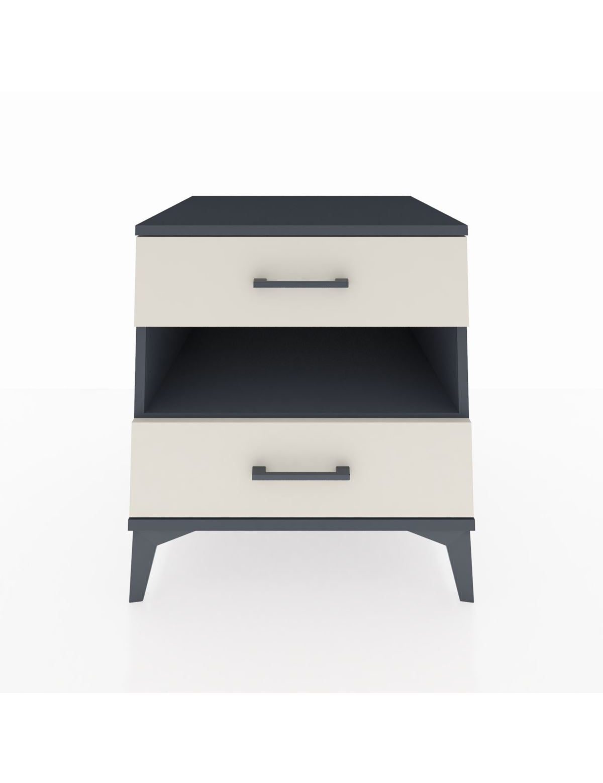 Kronos Komodin Tek Raflı 2 Çekmeceli 60x59x64 Antrasit-Aytaşı