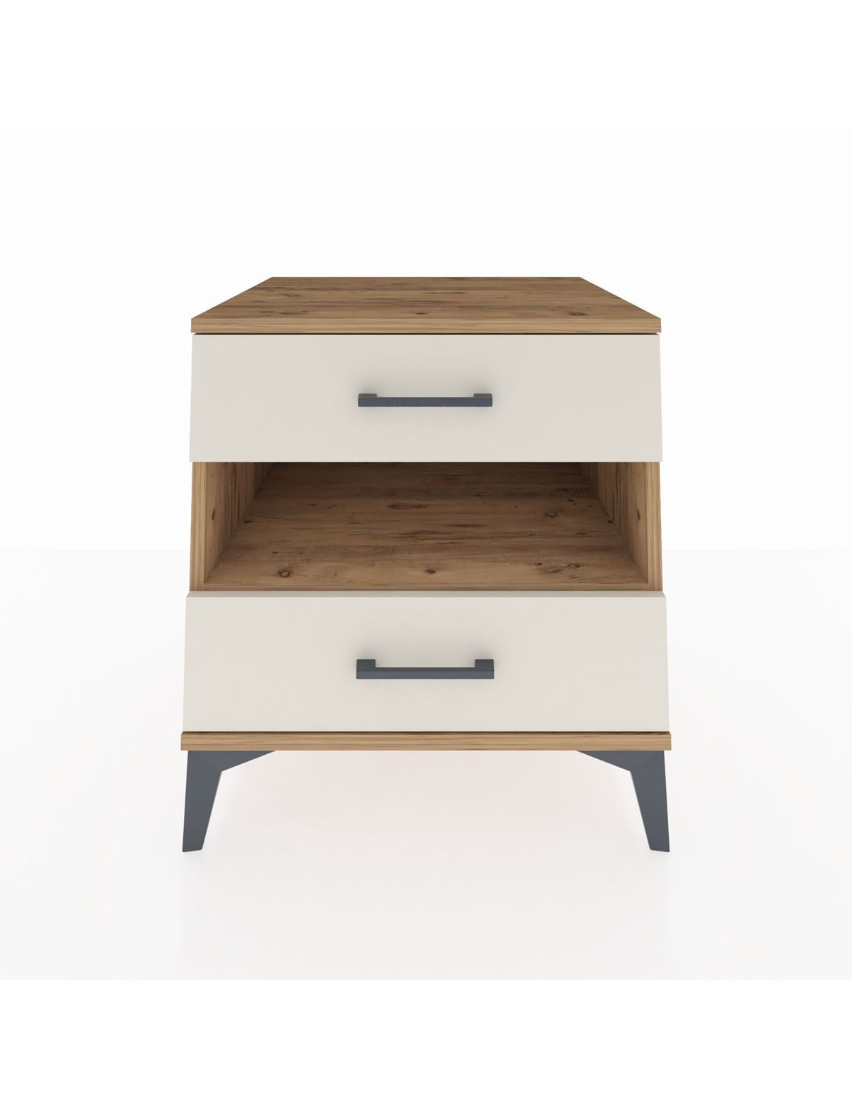 Kronos Komodin Tek Raflı 2 Çekmeceli 60x59x64 Çam-Aytaşı