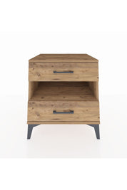 Kronos Komodin Tek Raflı 2 Çekmeceli 60x59x64 Çam-Çam