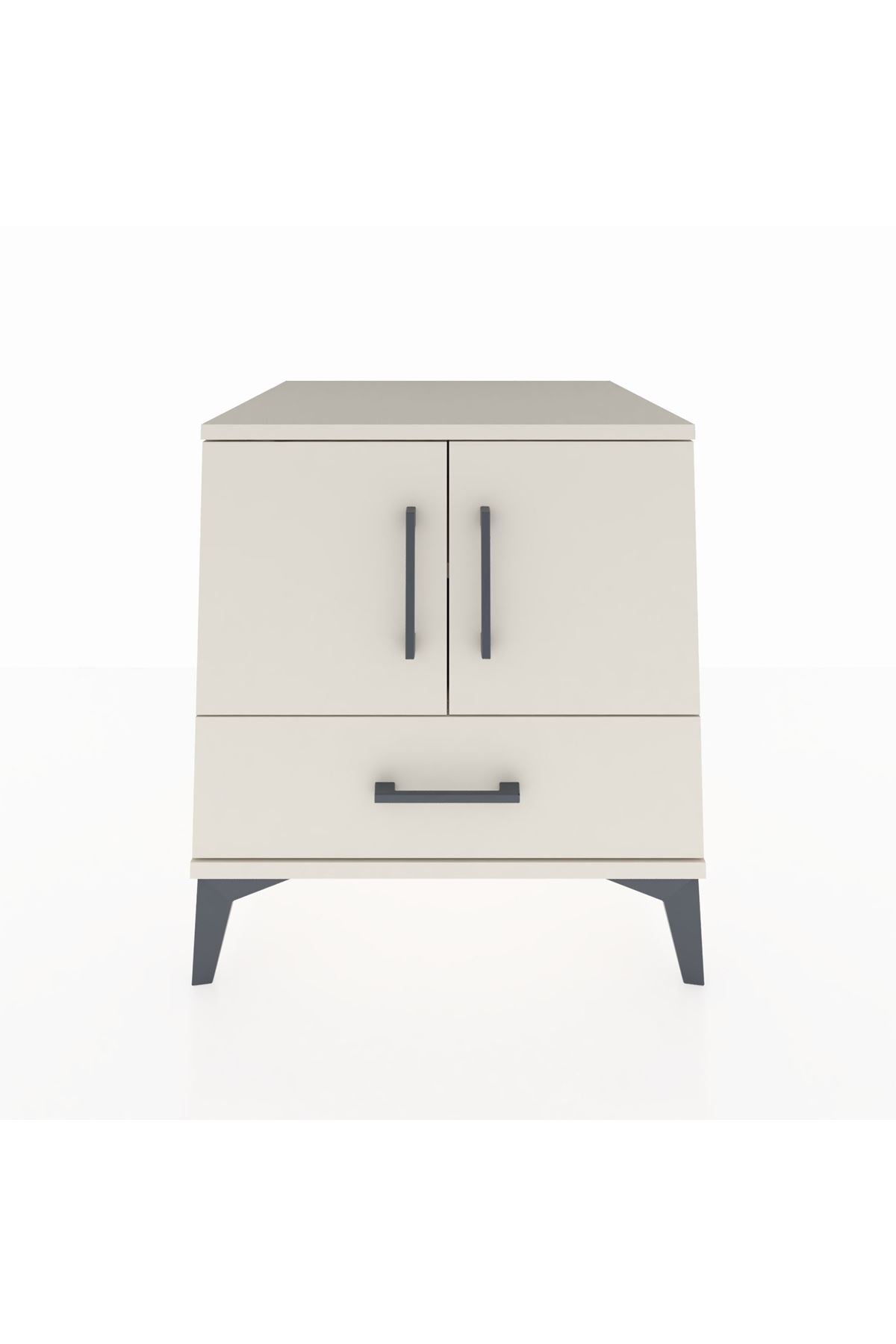 Kronos Komodin 2 Raflı Tek Çekmeceli 2 Kapaklı 60x59x64 Aytaşı-Aytaşı