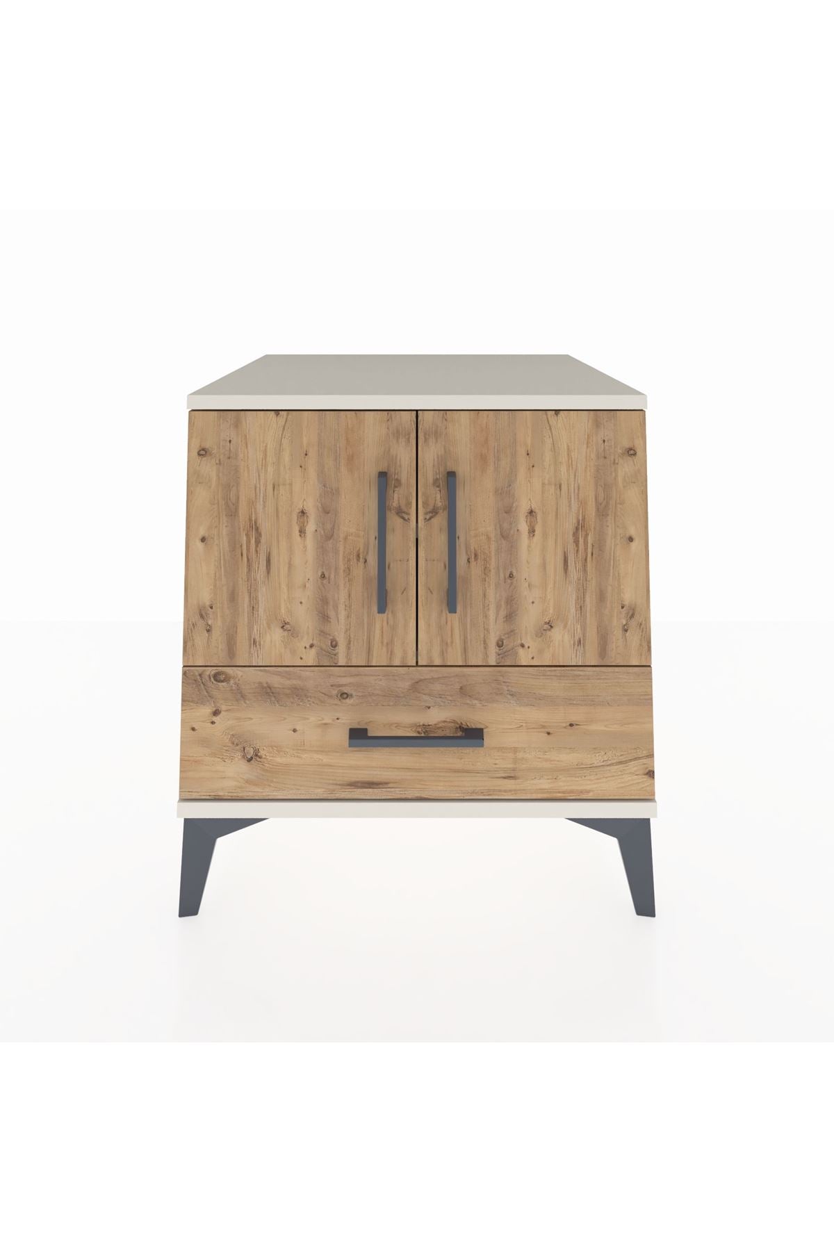 Kronos Komodin 2 Raflı Tek Çekmeceli 2 Kapaklı 60x59x64 Aytaşı-Çam