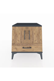 Kronos Komodin 2 Raflı Tek Çekmeceli 2 Kapaklı 60x59x64 Antrasit-Çam