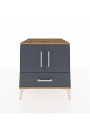 Kronos Komodin 2 Raflı Tek Çekmeceli 2 Kapaklı 60x59x64 Çam-Antrasit