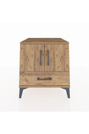 Kronos Komodin 2 Raflı Tek Çekmeceli 2 Kapaklı 60x59x64 Çam-Çam