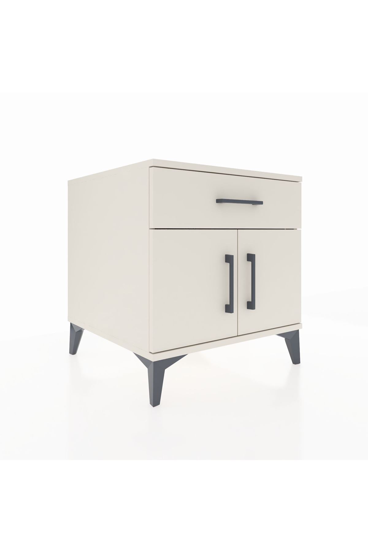 Kronos Komodin Tek Raflı Tek Çekmeceli 2 Kapaklı 60x59x64 Aytaşı-Aytaşı