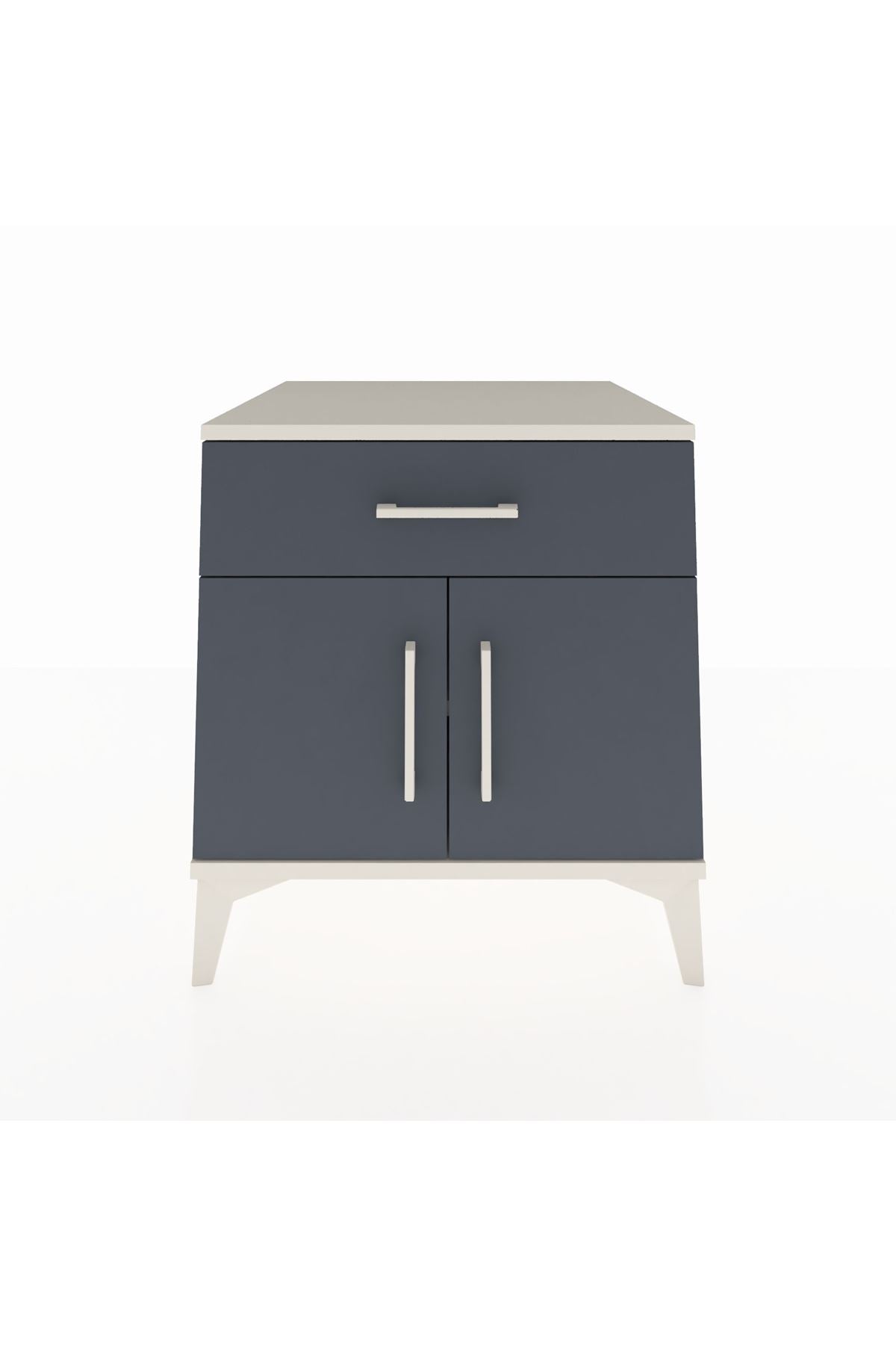 Kronos Komodin Tek Raflı Tek Çekmeceli 2 Kapaklı 60x59x64 Aytaşı-Antrasit