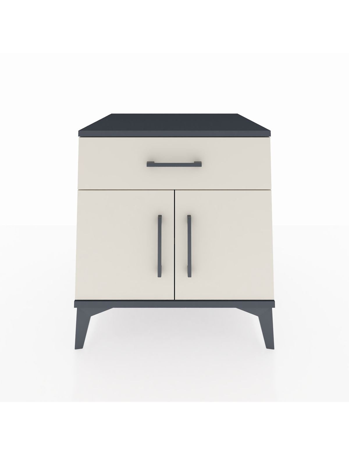 Kronos Komodin Tek Raflı Tek Çekmeceli 2 Kapaklı 60x59x64 Antrasit-Aytaşı