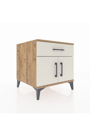 Kronos Komodin Tek Raflı Tek Çekmeceli 2 Kapaklı 60x59x64 Çam-Aytaşı