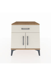 Kronos Komodin Tek Raflı Tek Çekmeceli 2 Kapaklı 60x59x64 Çam-Aytaşı