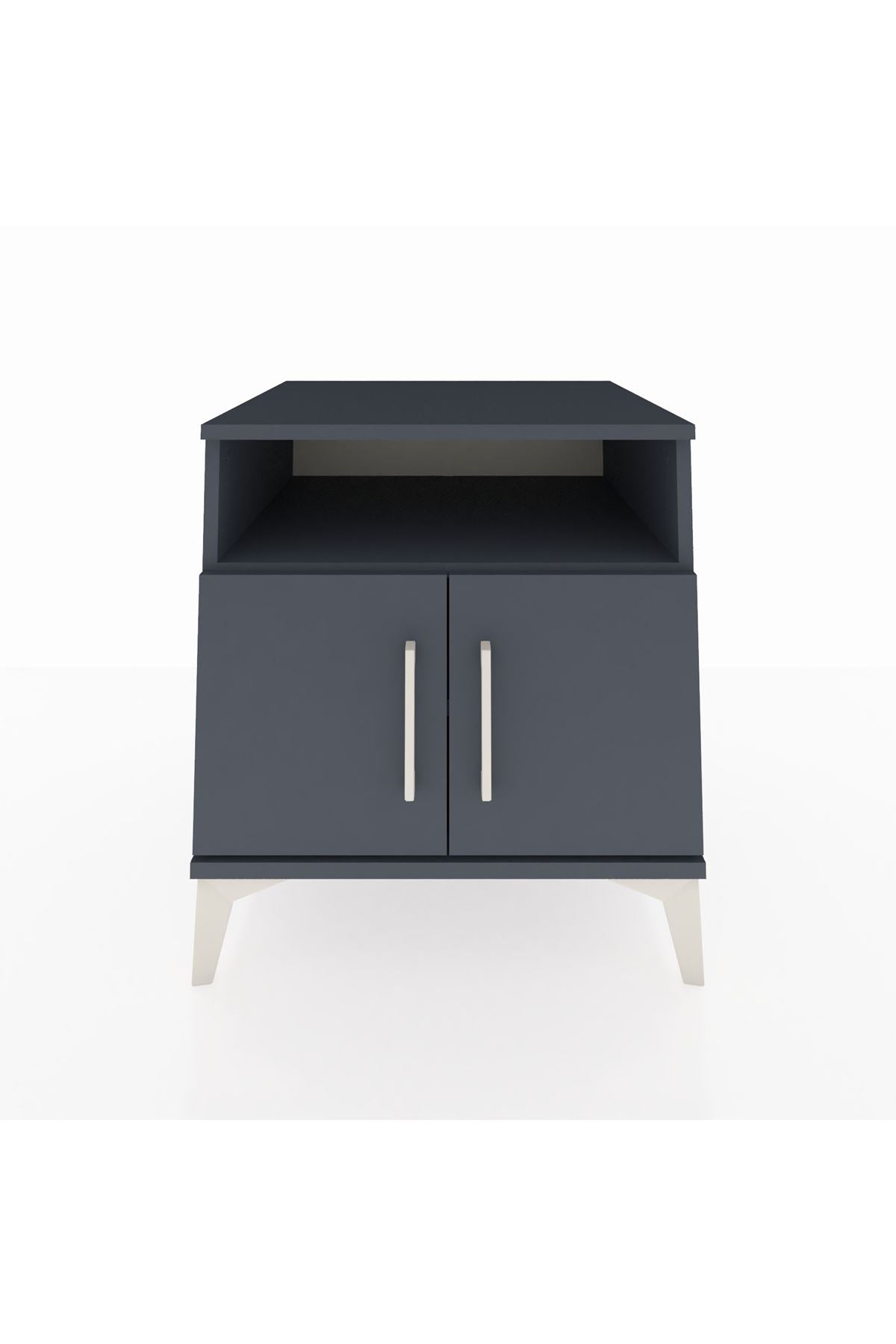 Kronos Komodin 2 Raflı 2 Kapaklı 60x59x64 Antrasit-Antrasit