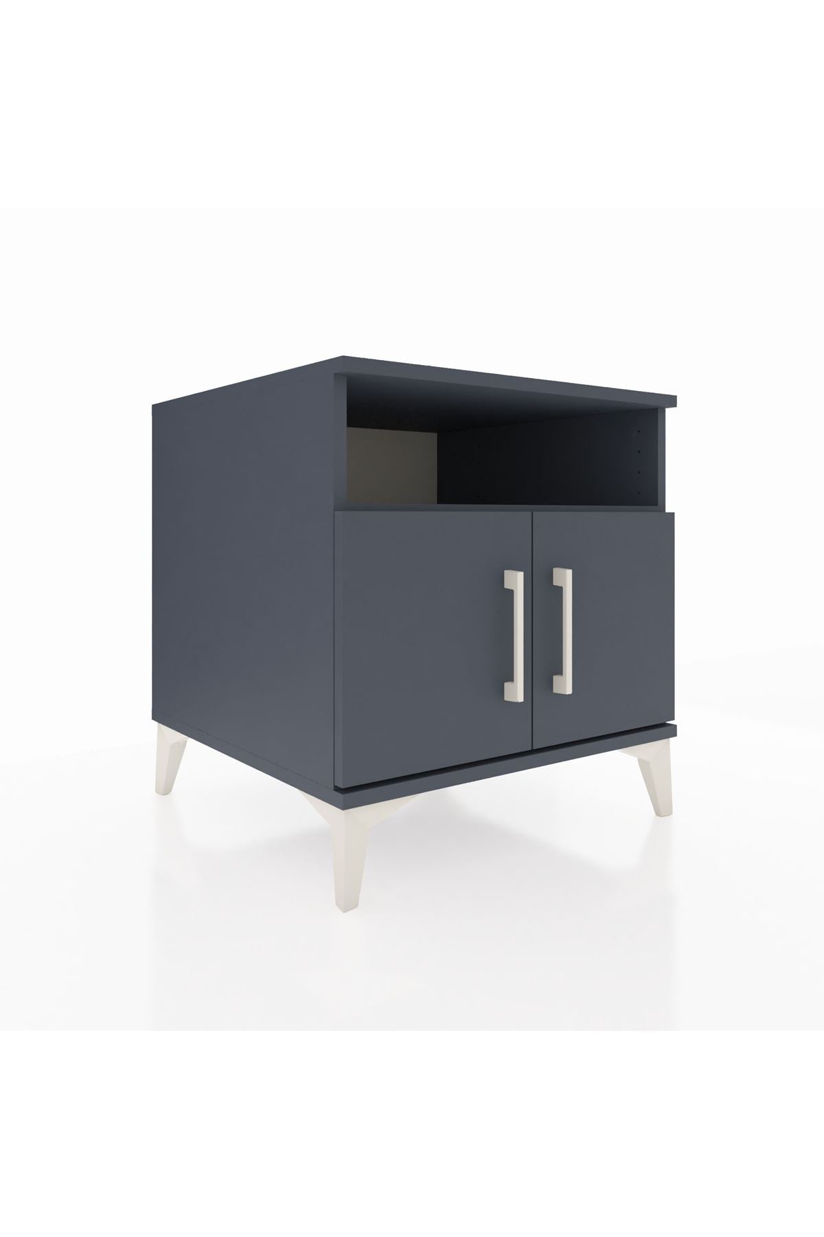 Kronos Komodin 2 Raflı 2 Kapaklı 60x59x64 Antrasit-Antrasit