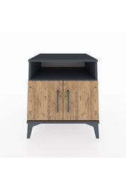 Kronos Komodin 2 Raflı 2 Kapaklı 60x59x64 Antrasit-Çam