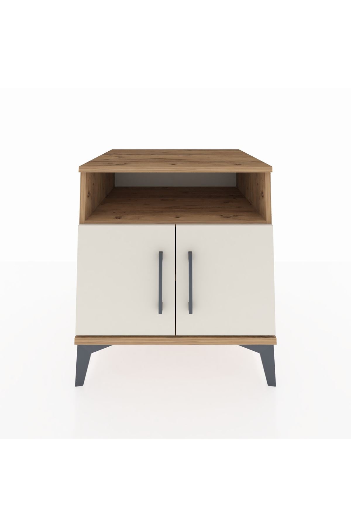 Kronos Komodin 2 Raflı 2 Kapaklı 60x59x64 Çam-Aytaşı