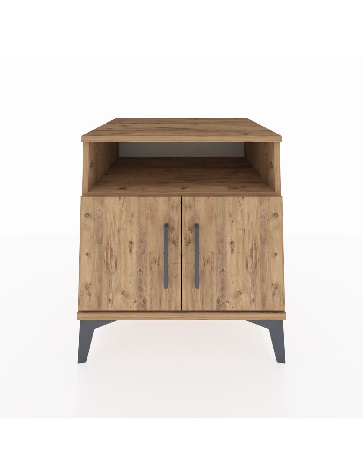 Kronos Komodin 2 Raflı 2 Kapaklı 60x59x64 Çam-Çam