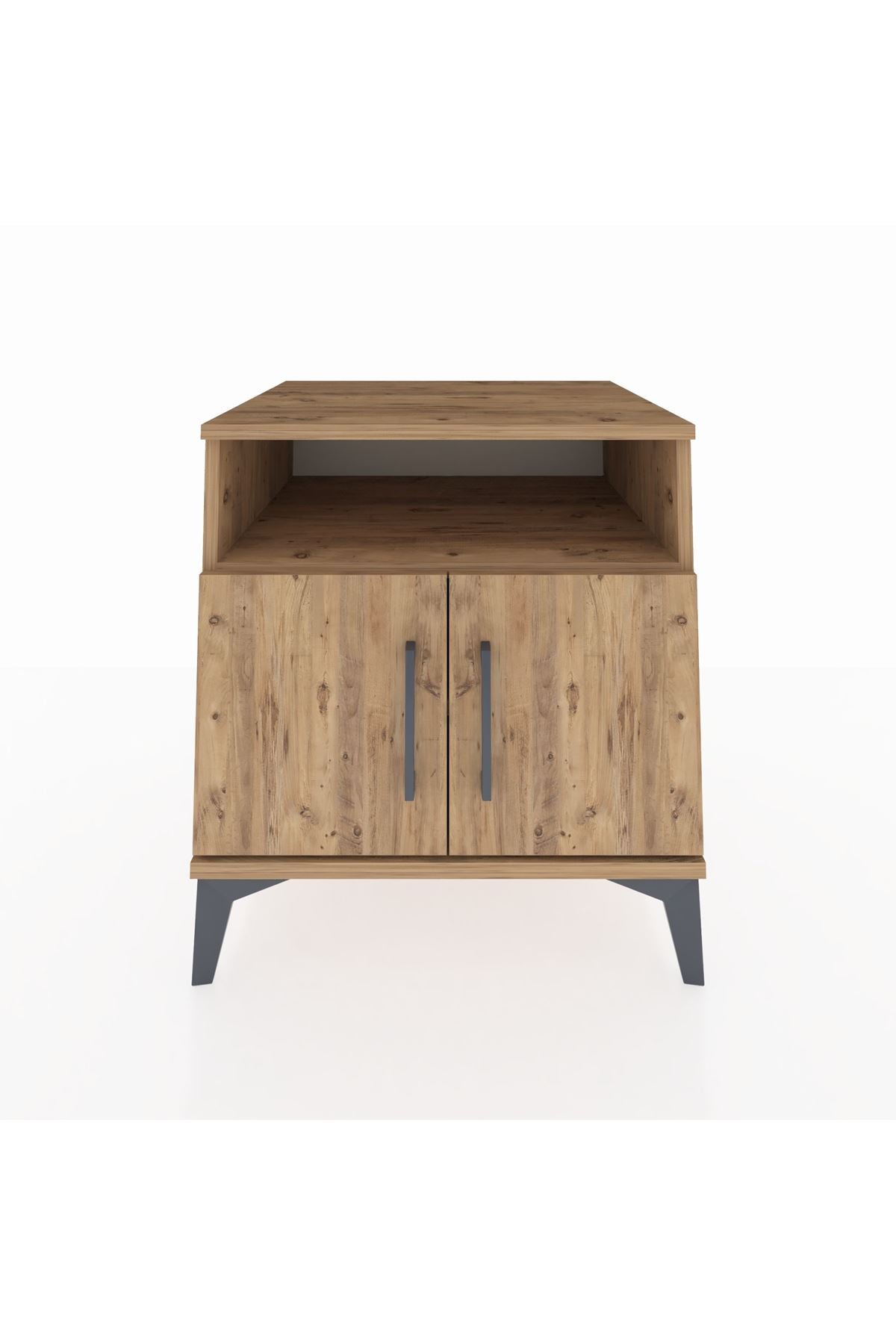 Kronos Komodin 2 Raflı 2 Kapaklı 60x59x64 Çam-Çam