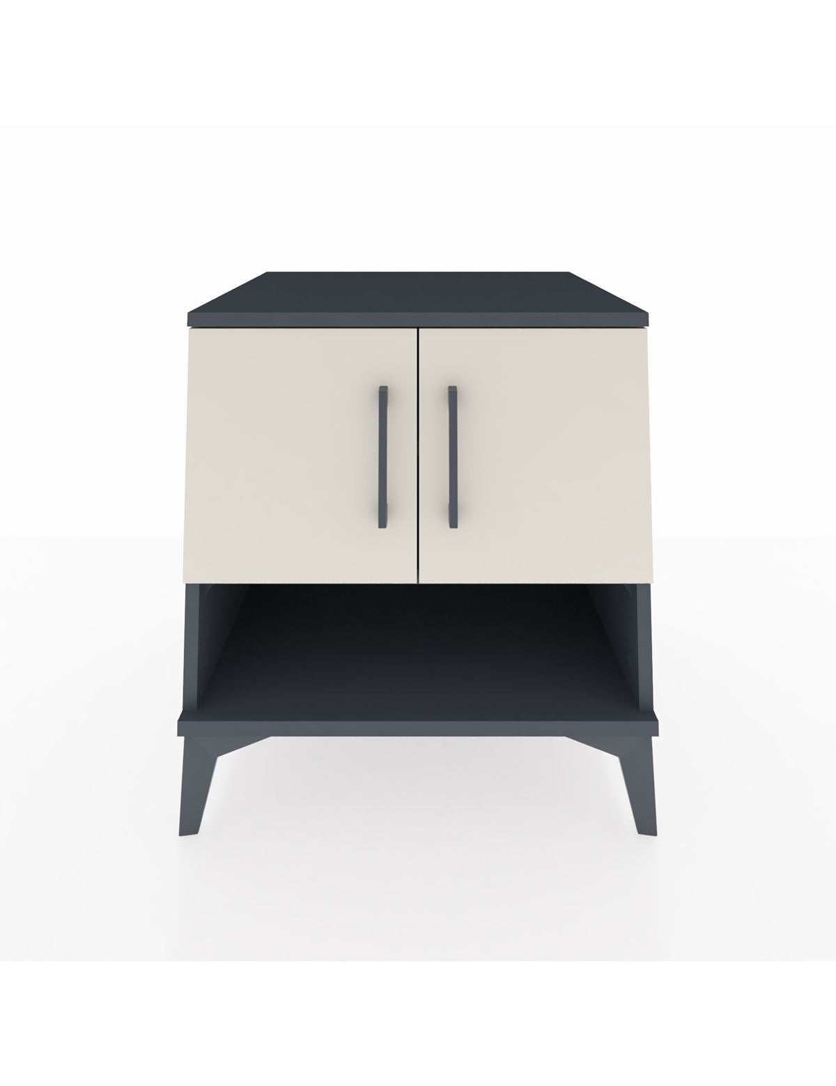 Kronos Komodin 2 Raflı 2 Kapaklı 60x59x64 Antrasit-Aytaşı