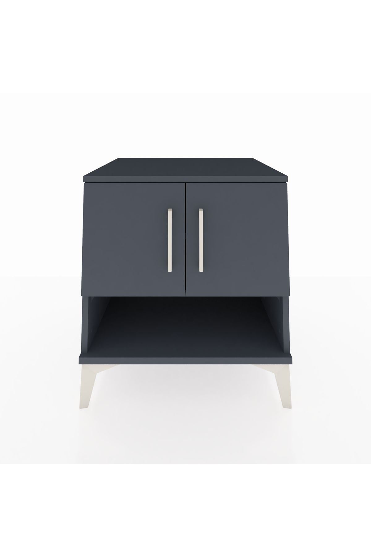 Kronos Komodin 2 Raflı 2 Kapaklı 60x59x64 Antrasit-Antrasit