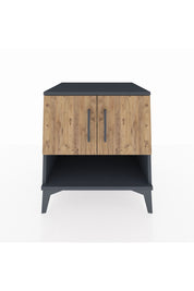 Kronos Komodin 2 Raflı 2 Kapaklı 60x59x64 Antrasit-Çam