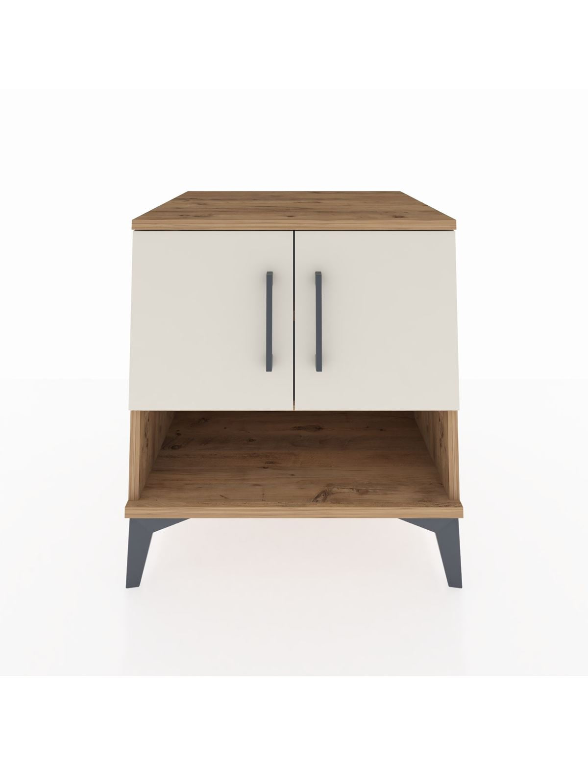 Kronos Komodin 2 Raflı 2 Kapaklı 60x59x64 Çam-Aytaşı