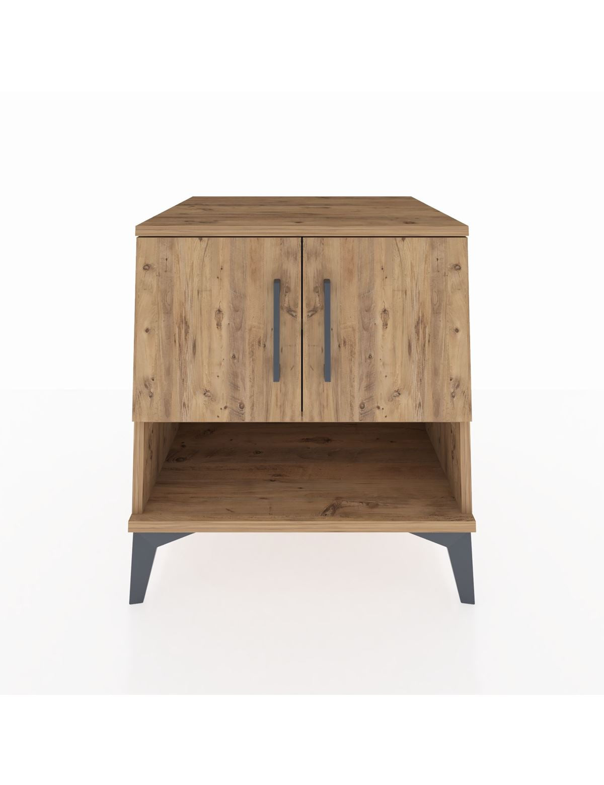 Kronos Komodin 2 Raflı 2 Kapaklı 60x59x64 Çam-Çam