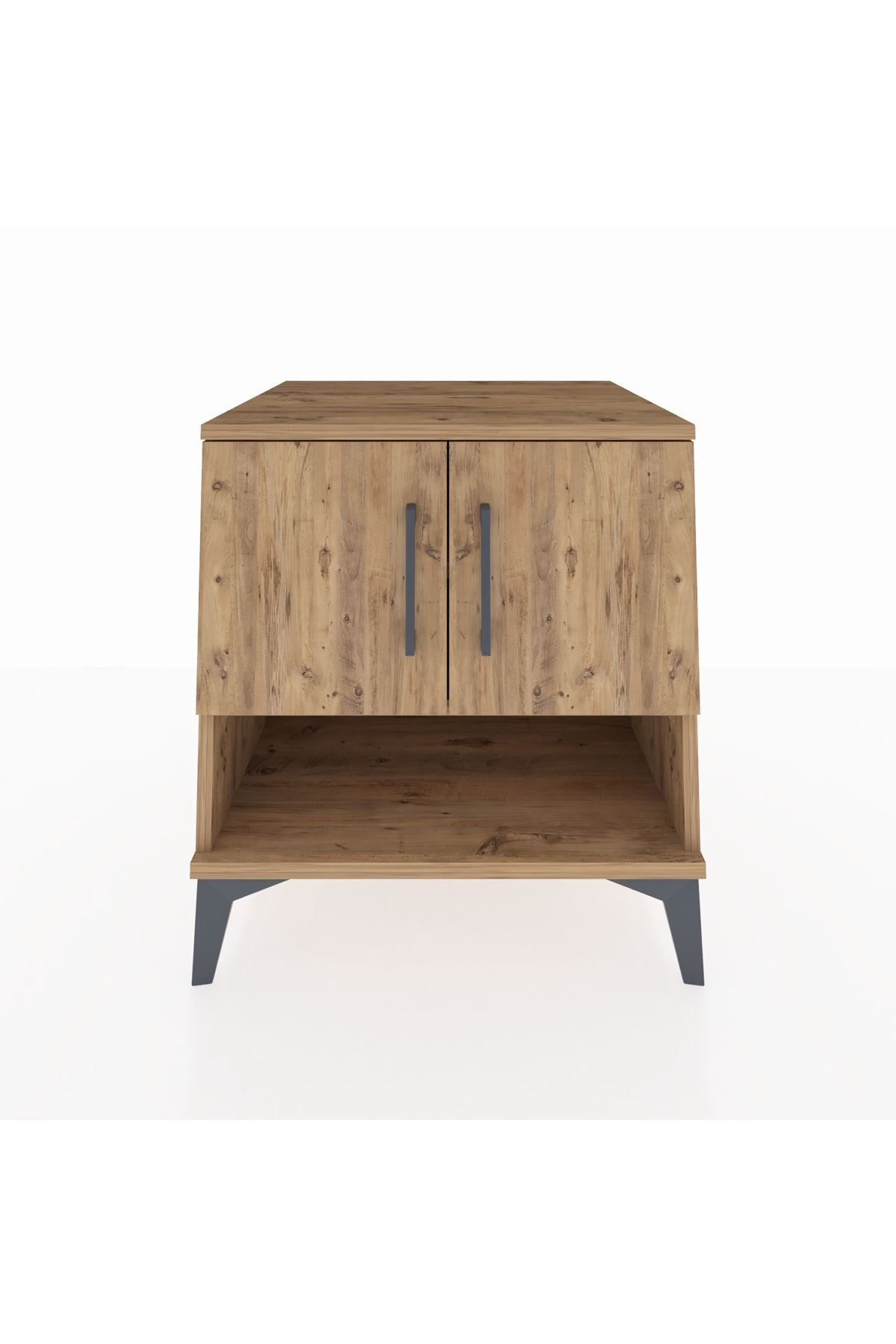 Kronos Komodin 2 Raflı 2 Kapaklı 60x59x64 Çam-Çam