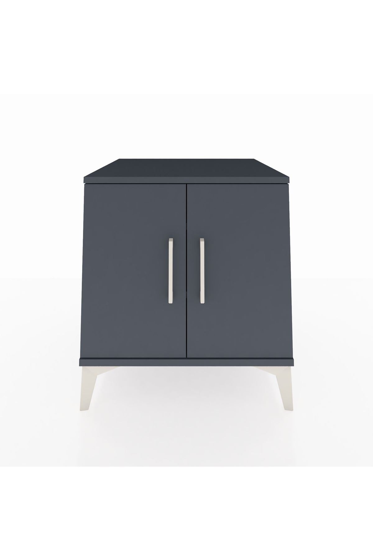 Kronos Komodin 2 Raflı 2 Kapaklı 60x59x64 Antrasit-Antrasit