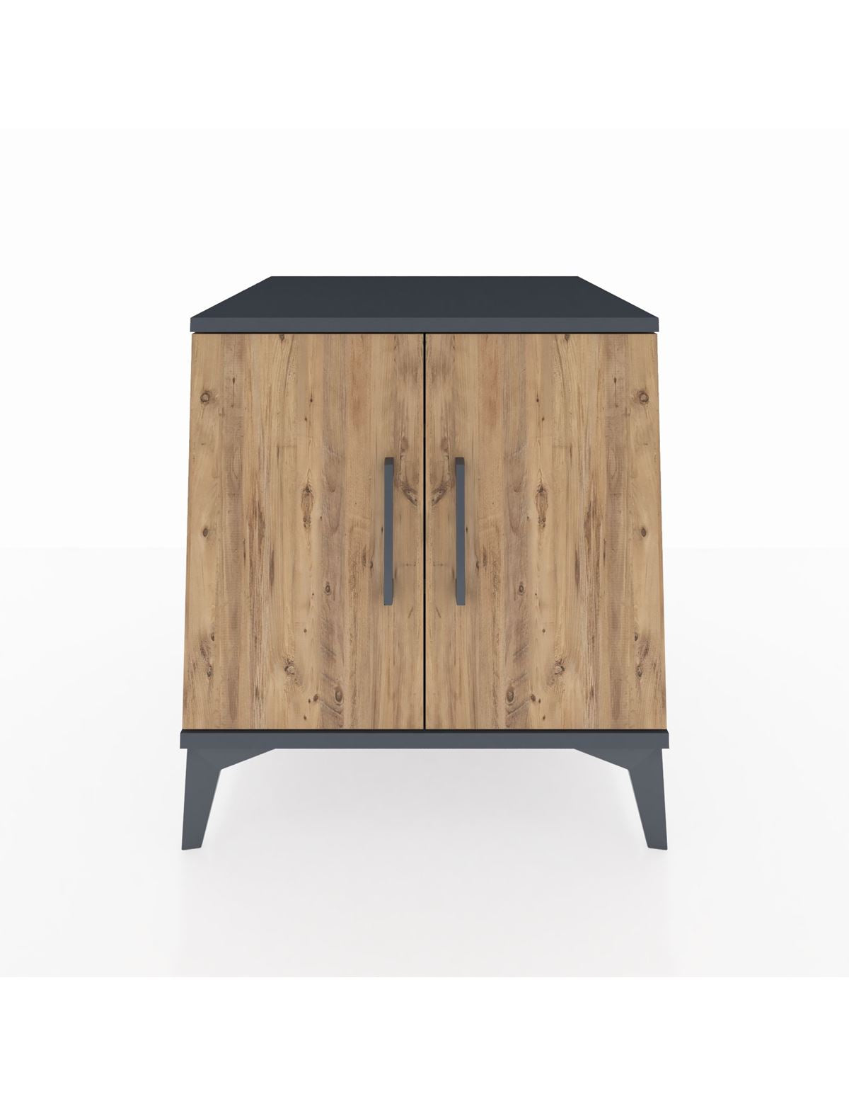 Kronos Komodin 2 Raflı 2 Kapaklı 60x59x64 Antrasit-Çam