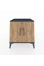 Kronos Komodin 2 Raflı 2 Kapaklı 60x59x64 Antrasit-Çam