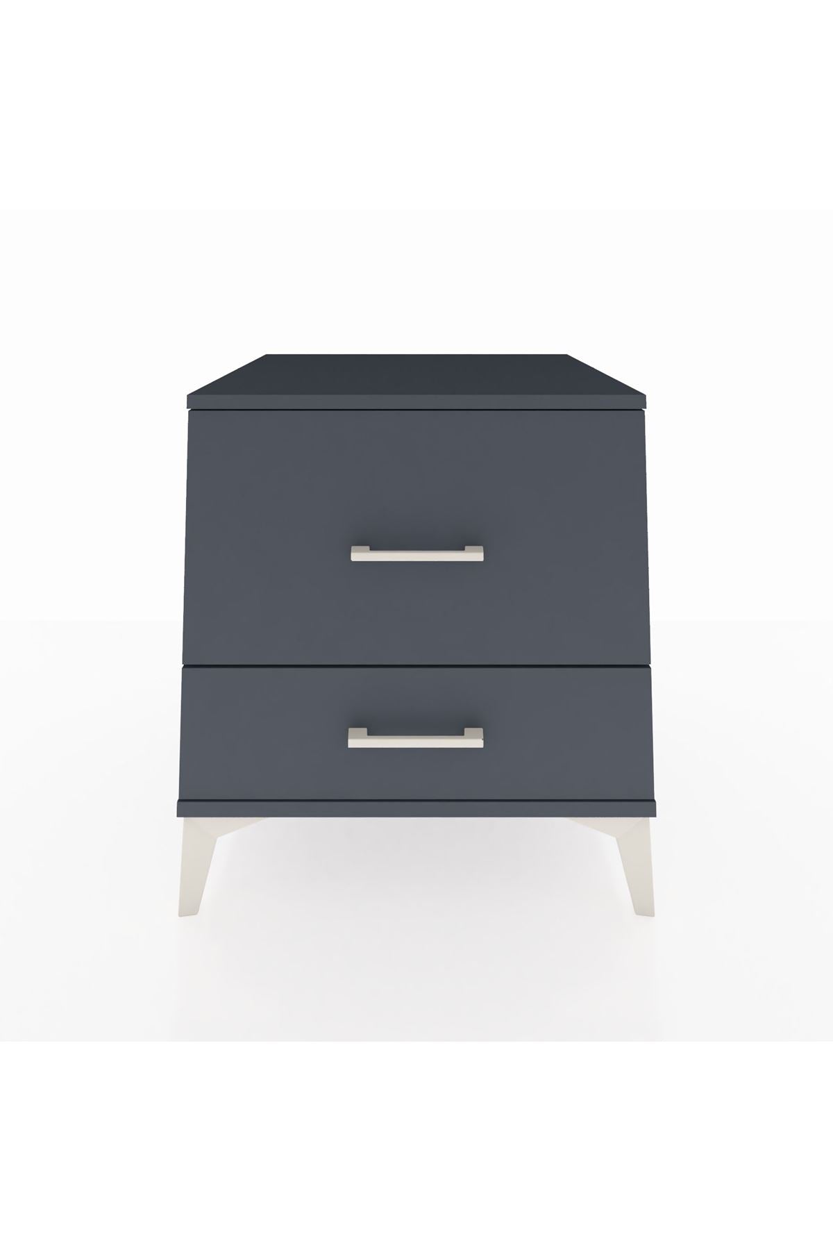 Kronos Komodin 2 Çekmeceli 60x59x64 Antrasit-Antrasit