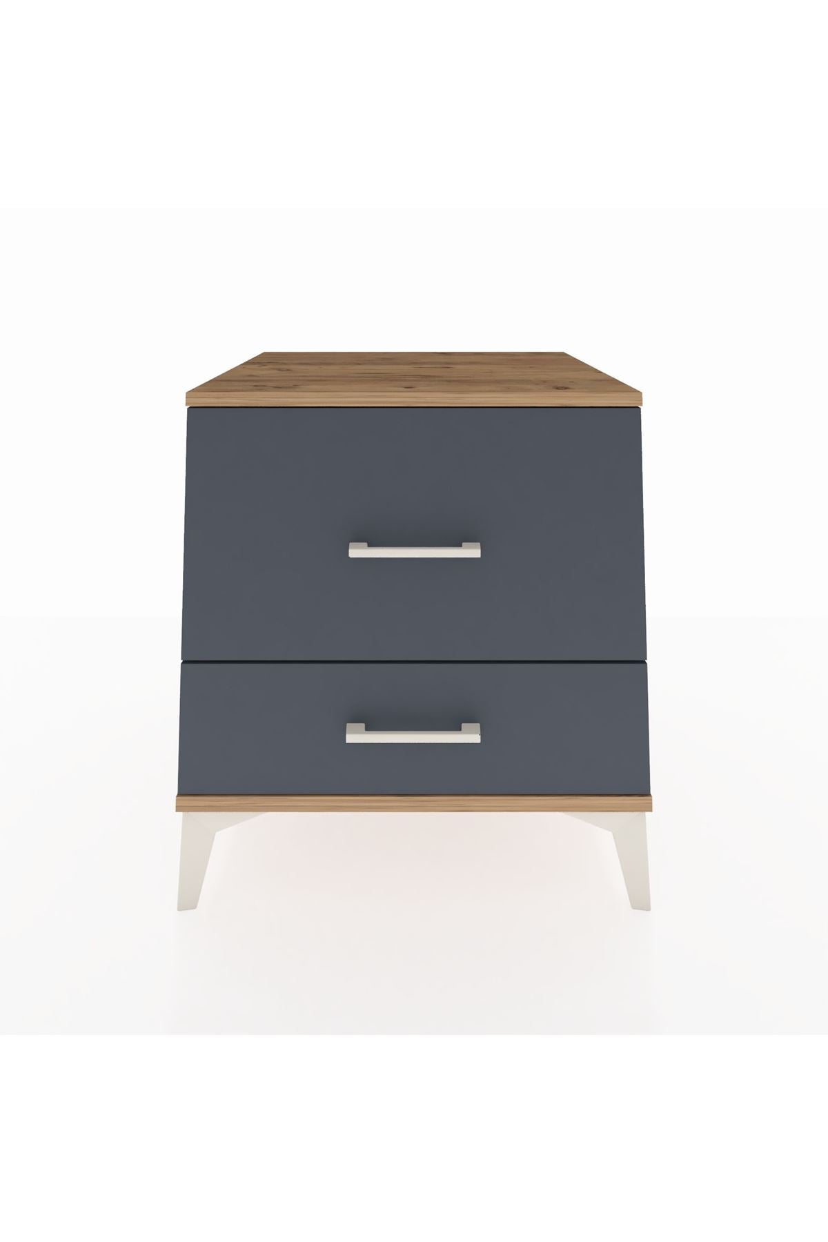 Kronos Komodin 2 Çekmeceli 60x59x64 Çam-Antrasit