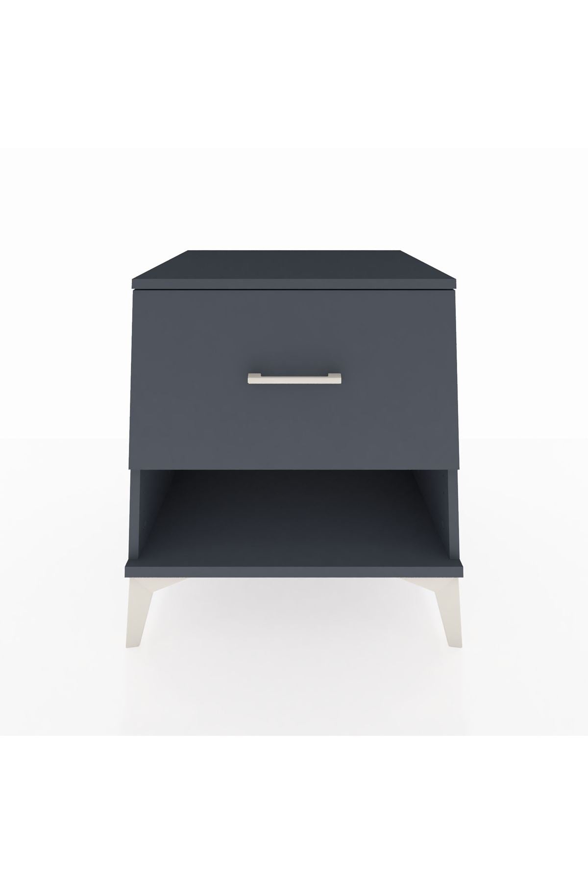 Kronos Komodin Tek Çekmeceli 60x59x64 Antrasit-Antrasit