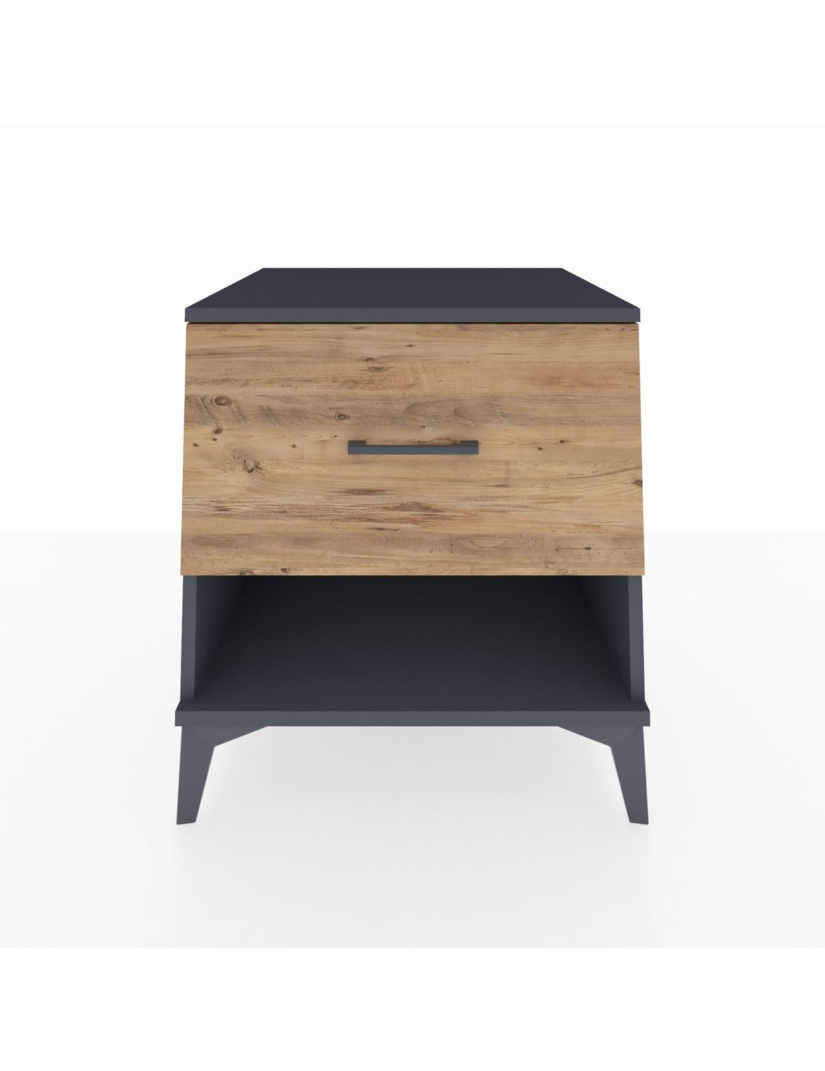 Kronos Komodin Tek Çekmeceli 60x59x64 Antrasit-Çam