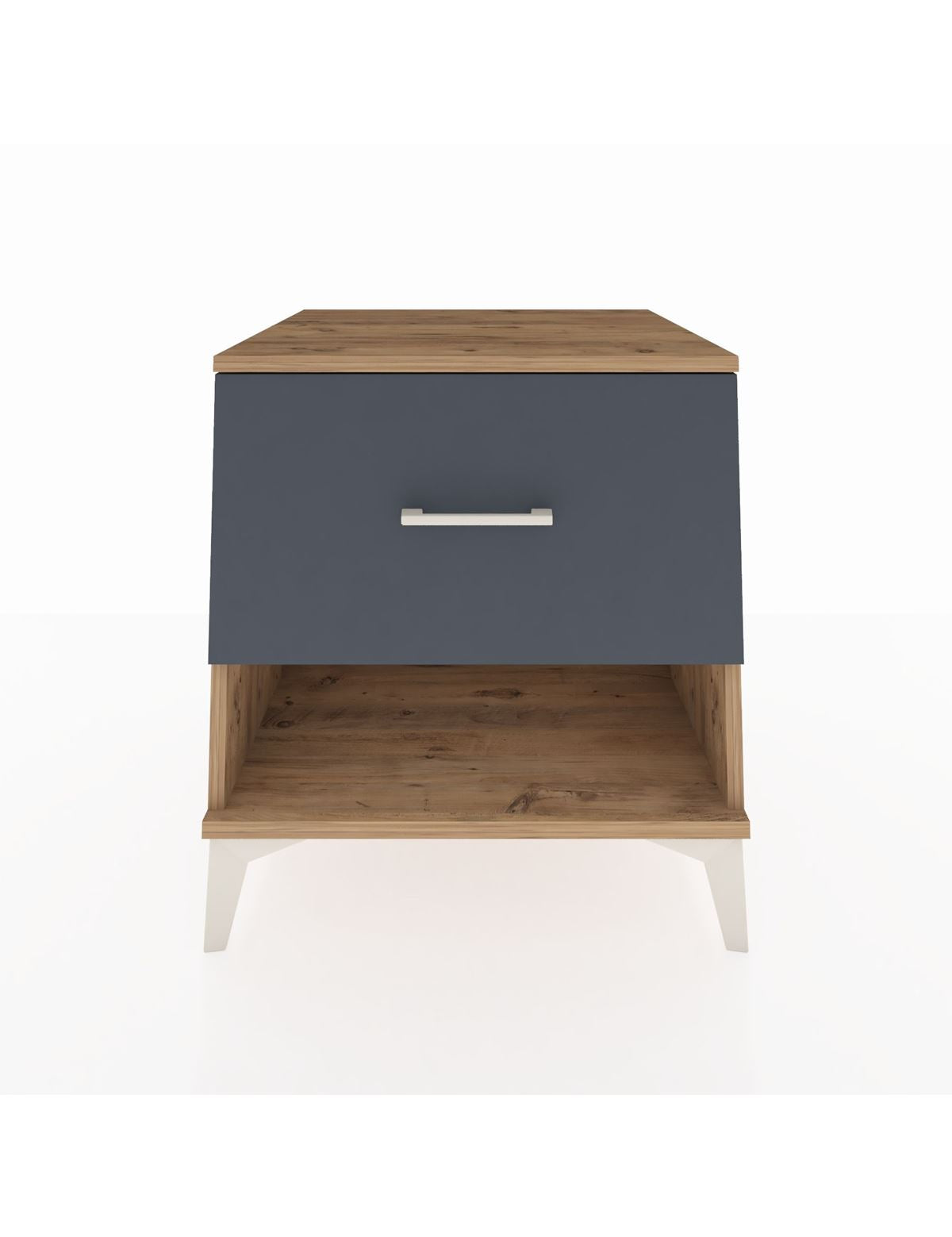 Kronos Komodin Tek Çekmeceli 60x59x64 Çam-Antrasit