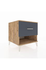 Kronos Komodin Tek Çekmeceli 60x59x64 Çam-Antrasit