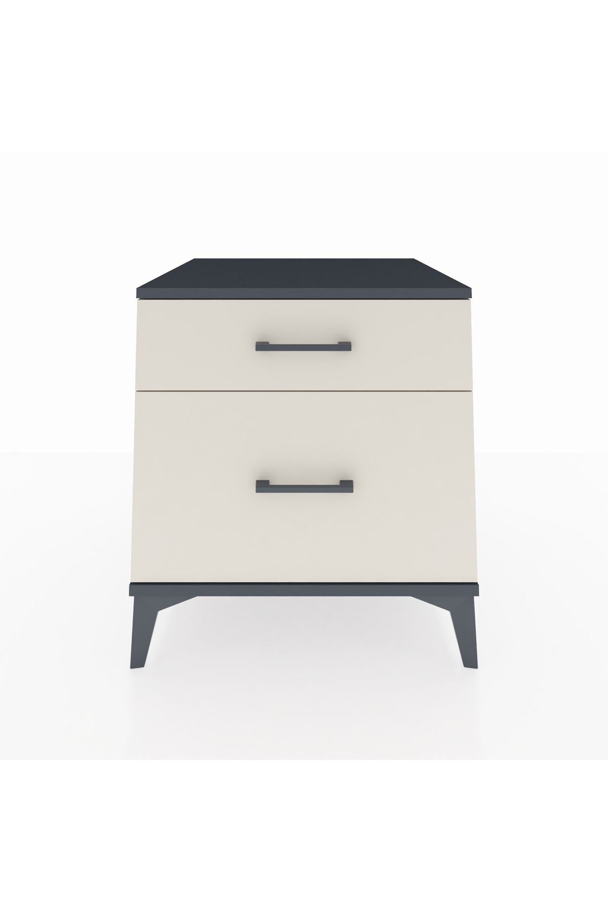 Kronos Komodin 2 Çekmeceli 60x59x64 Antrasit-Aytaşı