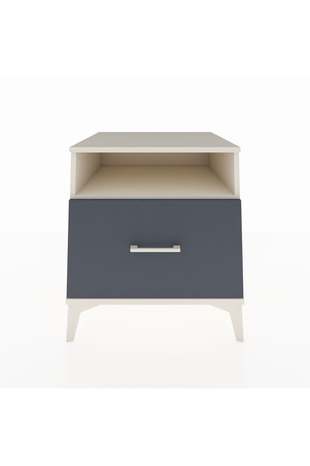 Kronos Komodin Tek Raflı Tek Çekmeceli 60x59x64 Aytaşı-Antrasit