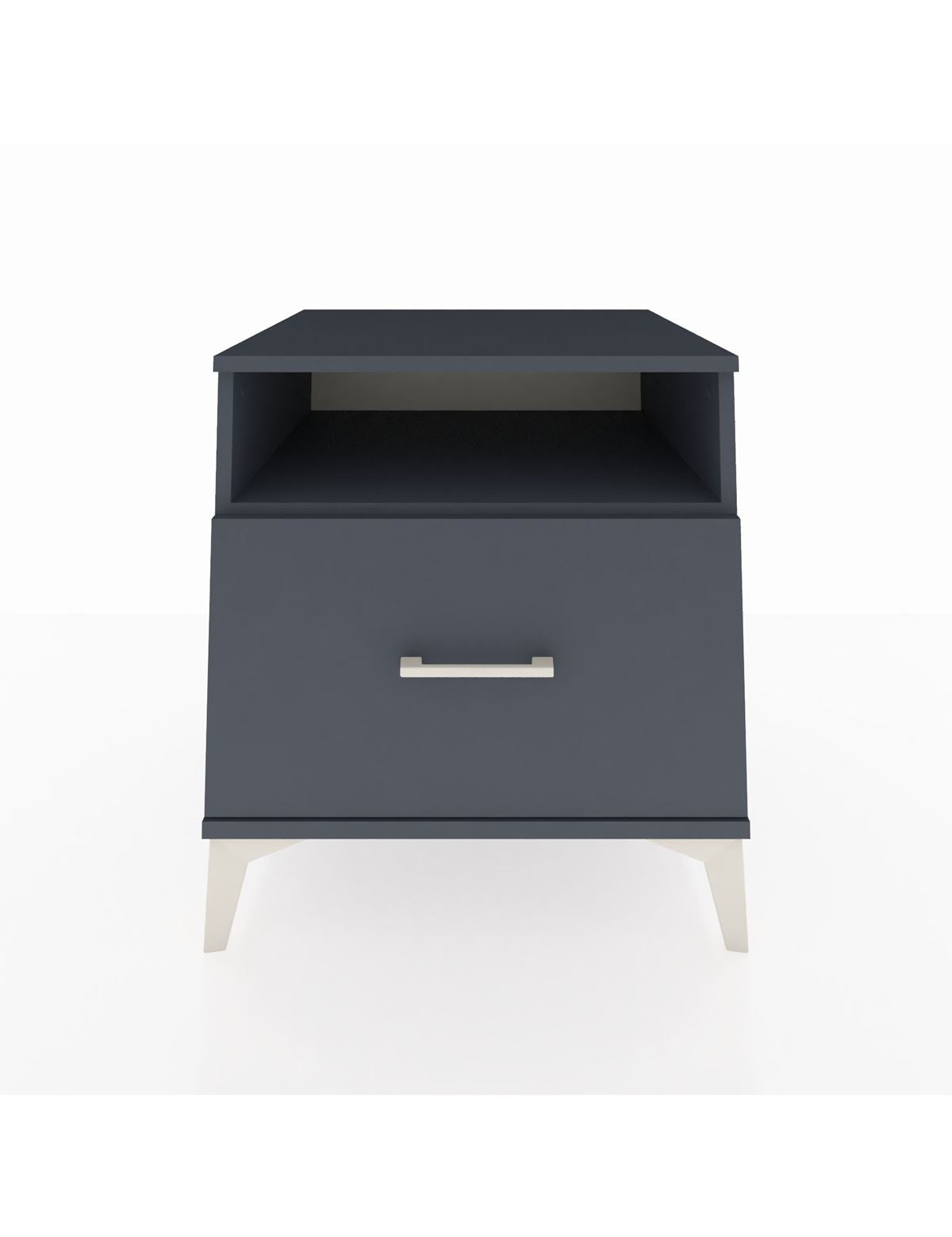 Kronos Komodin Tek Raflı Tek Çekmeceli 60x59x64 Antrasit-Antrasit