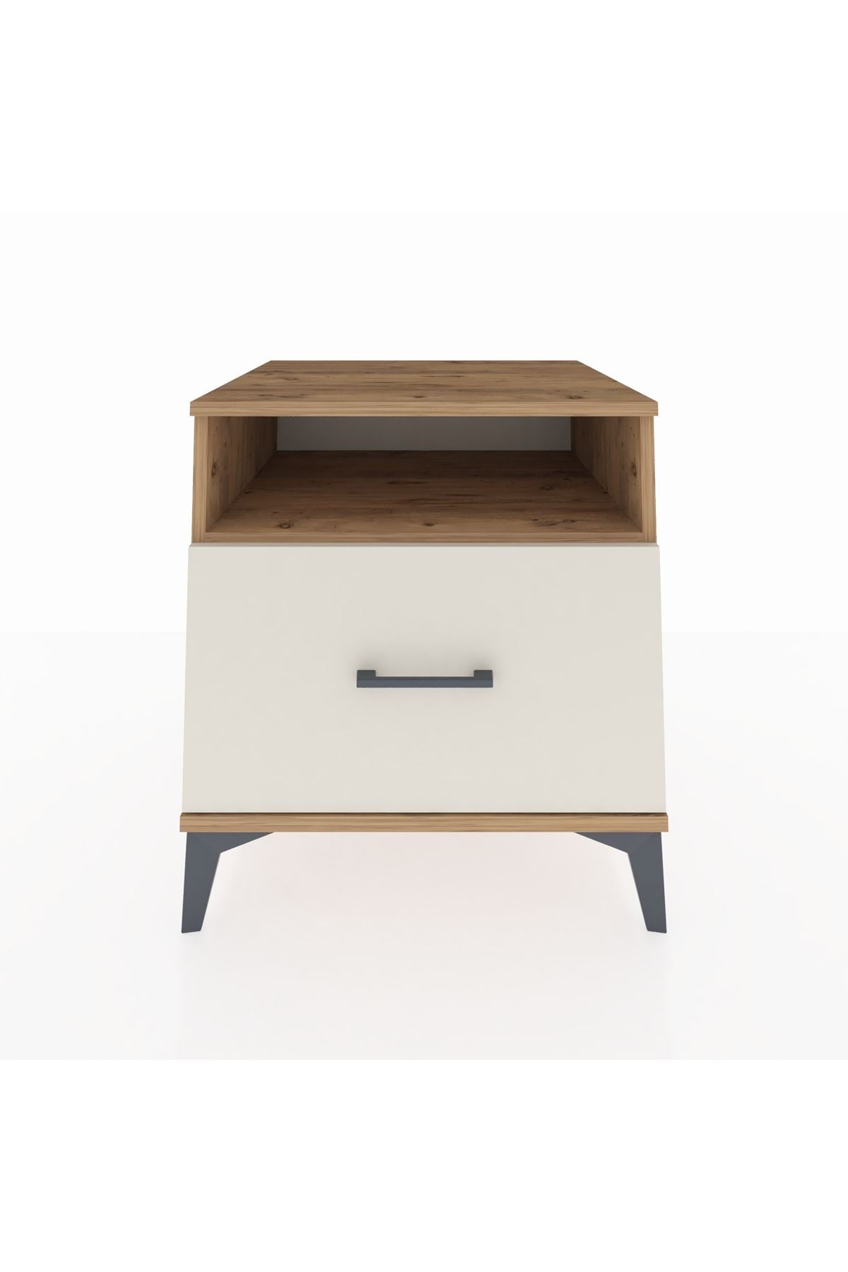 Kronos Komodin Tek Raflı Tek Çekmeceli 60x59x64 Çam-Aytaşı