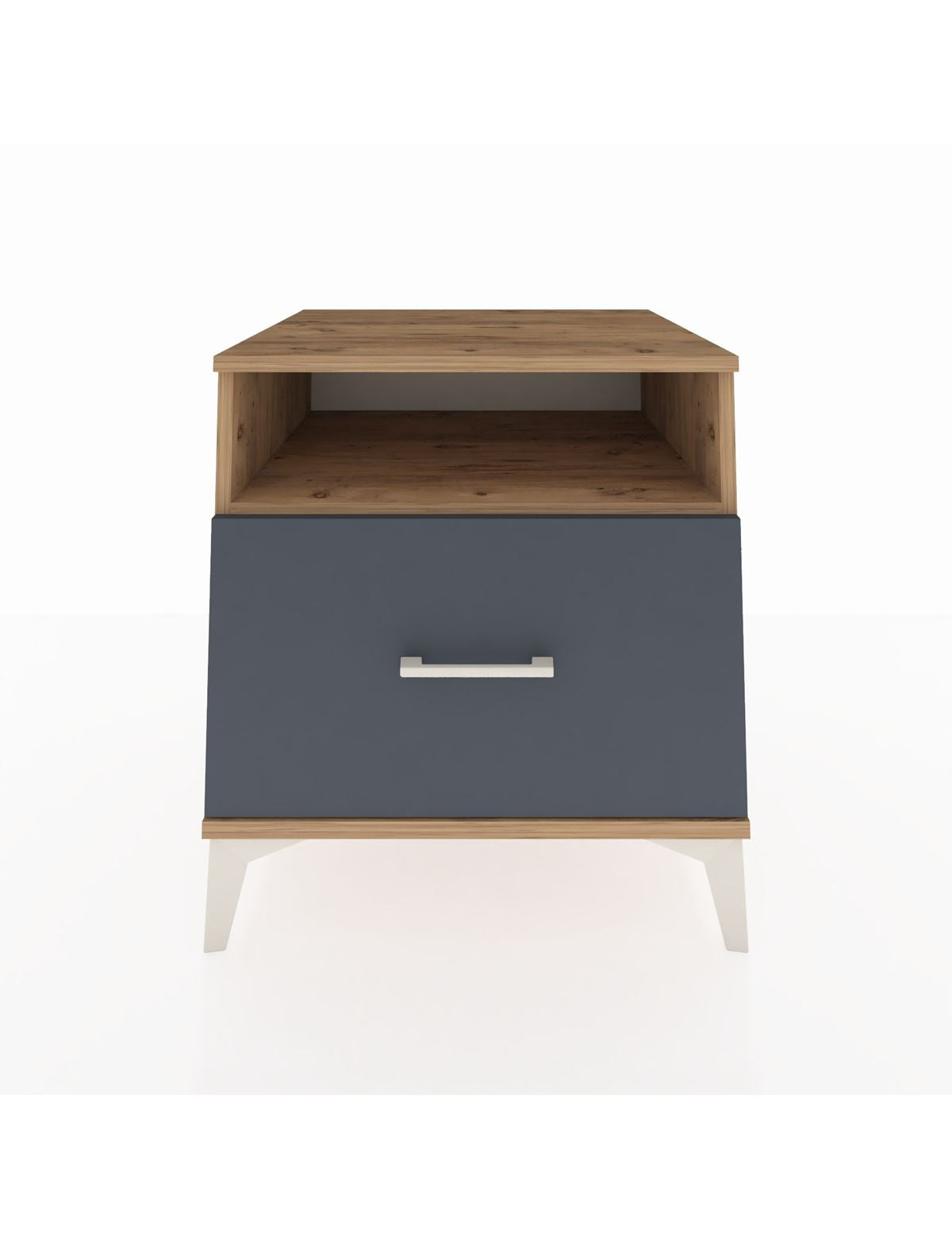 Kronos Komodin Tek Raflı Tek Çekmeceli 60x59x64 Çam-Antrasit