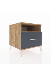 Kronos Komodin Tek Raflı Tek Çekmeceli 60x59x64 Çam-Antrasit