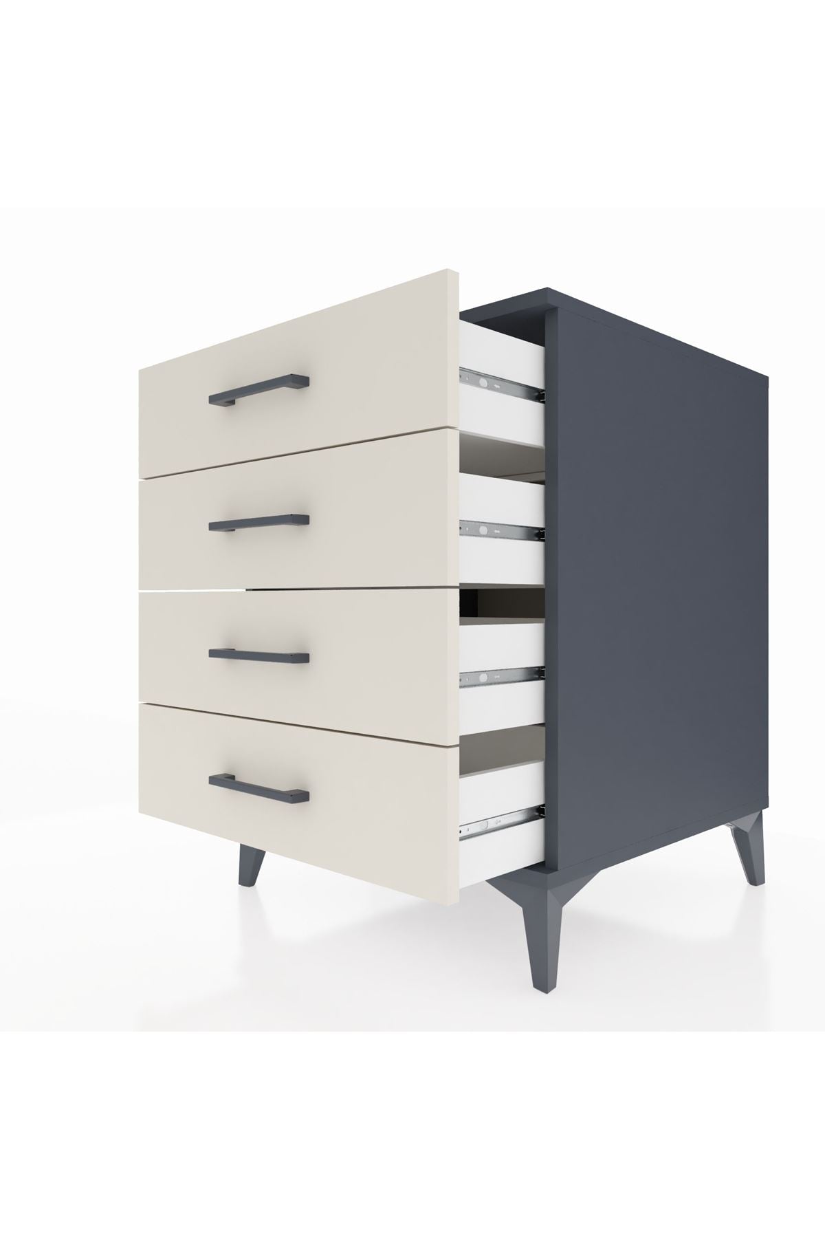 Kronos Komodin 4 Çekmeceli 60x59x80 Antrasit-Aytaşı