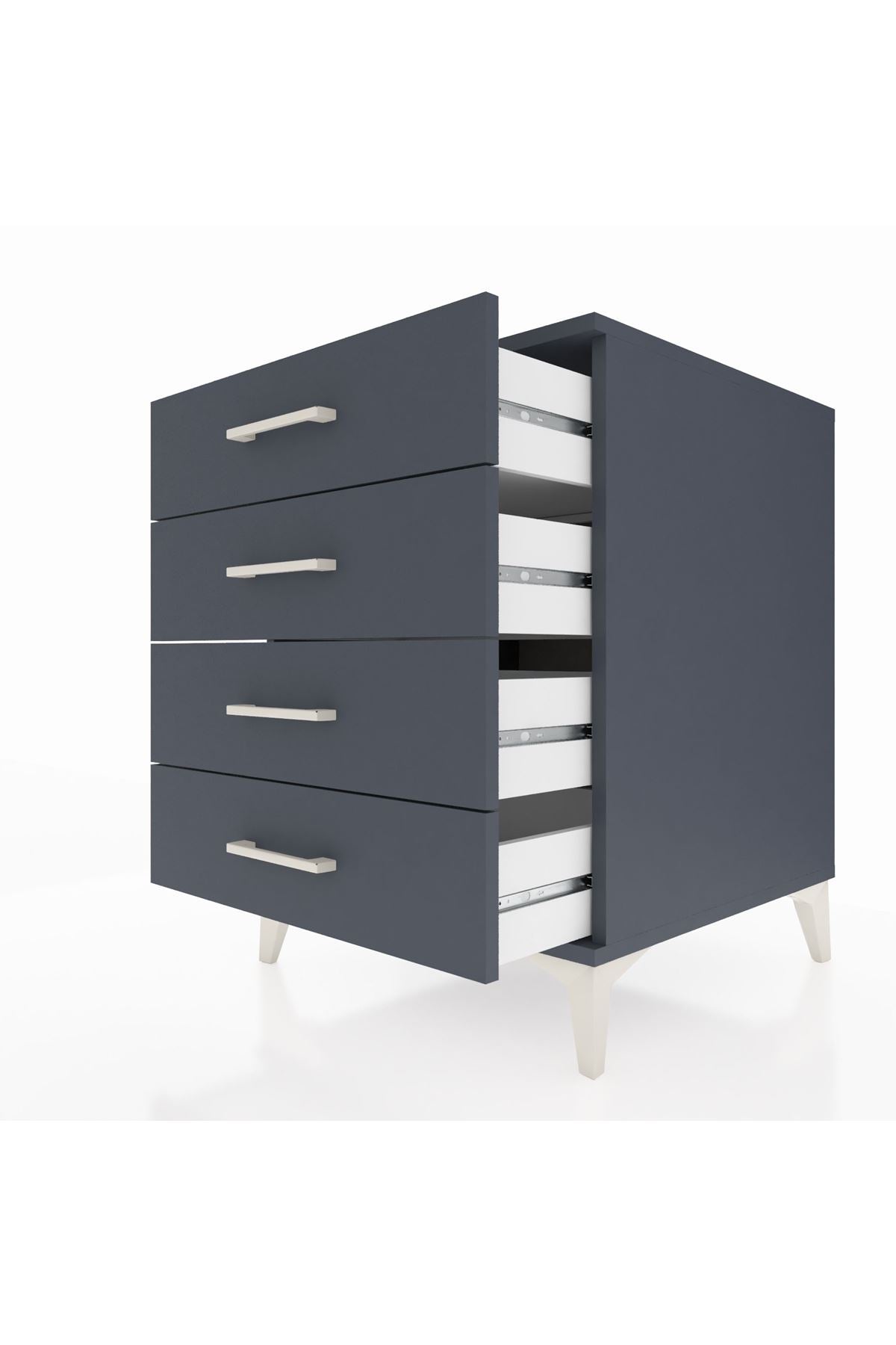 Kronos Komodin 4 Çekmeceli 60x59x80 Antrasit-Antrasit