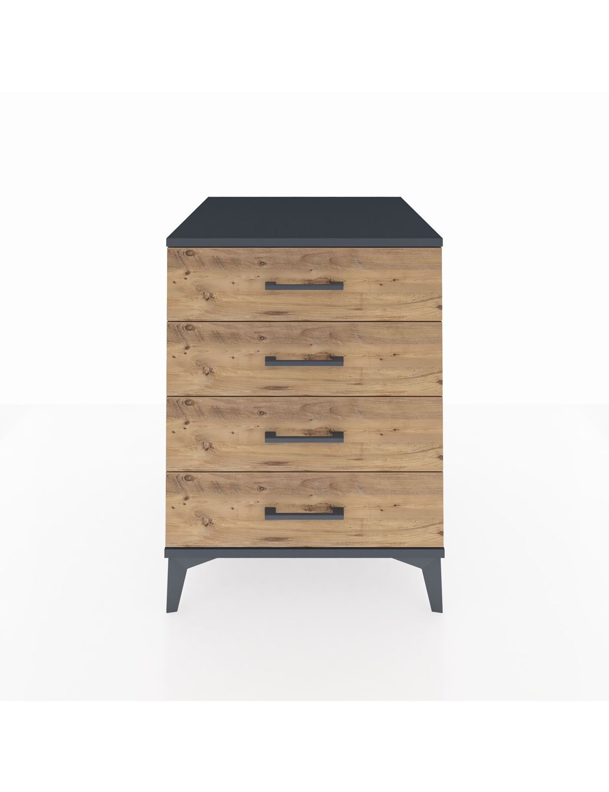 Kronos Komodin 4 Çekmeceli 60x59x80 Antrasit-Çam