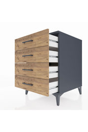 Kronos Komodin 4 Çekmeceli 60x59x80 Antrasit-Çam