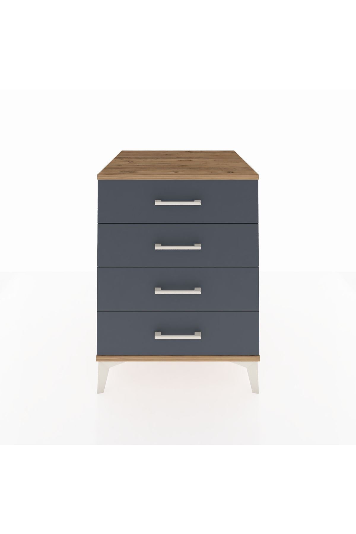 Kronos Komodin 4 Çekmeceli 60x59x80 Çam-Antrasit