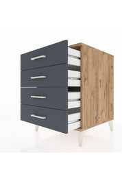 Kronos Komodin 4 Çekmeceli 60x59x80 Çam-Antrasit