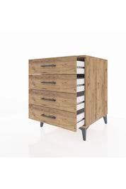 Kronos Komodin 4 Çekmeceli 60x59x80 Çam-Çam