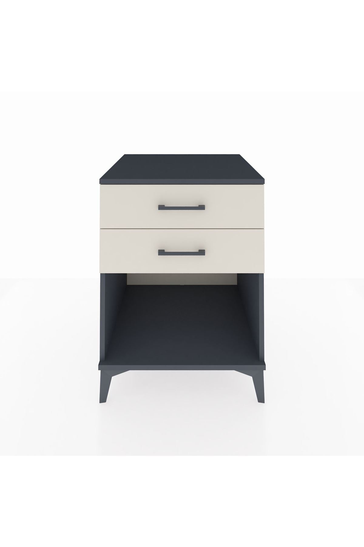 Kronos Komodin 2 Çekmeceli 60x59x80 Antrasit-Aytaşı